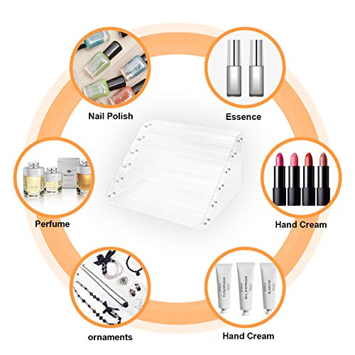 BTremary 6-Tier Acrylic Nail Polish Organizer Rack Stand Holds 48-96 Bottles