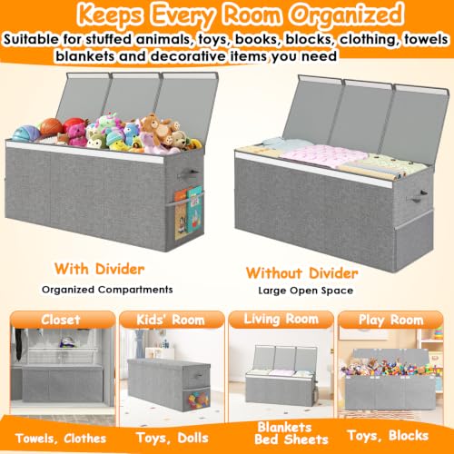 150L Extra Large Toy Storage Chest with Lid - Foldable Organizer Bin
