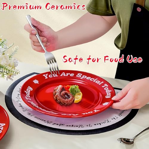 You Are Special Today Red Ceramic Celebration Plate, 10.63-Inch