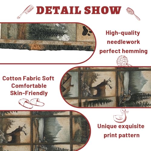 Rustic Black Bear Hand Towels - Set of 2 Decorative Cabin Bathroom Towels