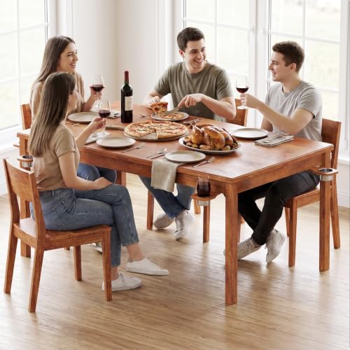 65-Inch Solid Wood Board Game Table with Removable Top and 6 Cup Holders