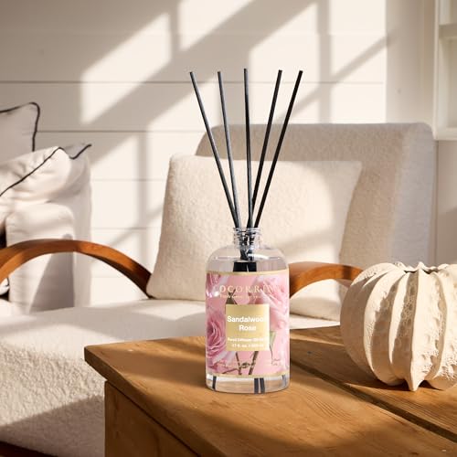 Sandalwood Rose Reed Diffuser Refill Set - 17oz Long-Lasting Home Fragrance