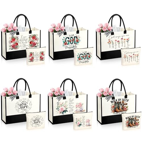 Christian Gifts for Women Tote & Make Up Bag Set - Birthday & Friendship Gifts