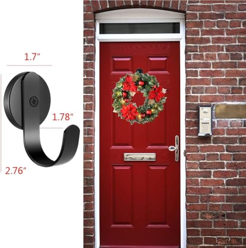 Heavy Duty Magnetic Wreath Hanger 2-Pack - Scratch-Free Metal Door Hooks