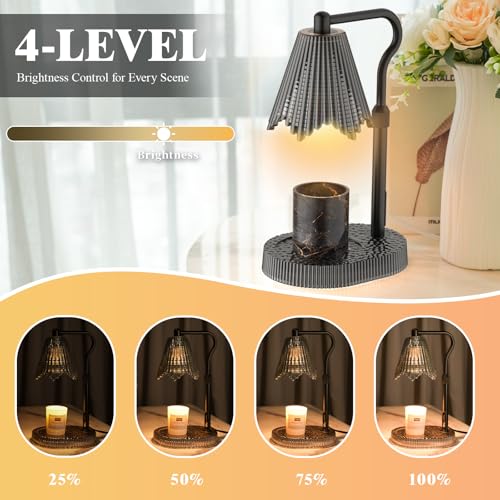 Flameless Candle Warmer Lamp with Timer & Dimmer, Adjustable Height