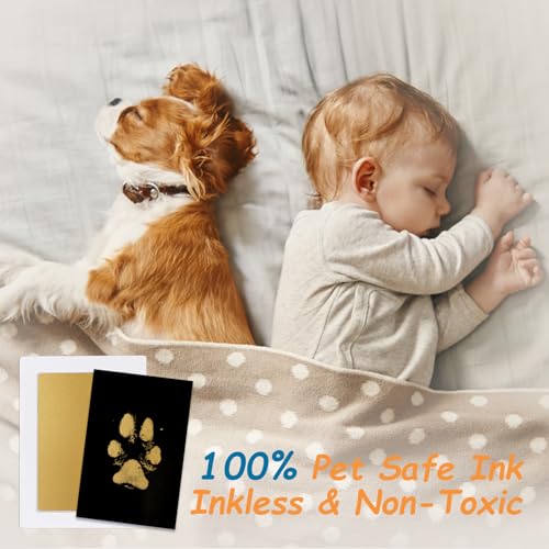 Inkless Paw Print Kit - Mess-Free Clean Touch Keepsake (4 Pads & 16 Cards)