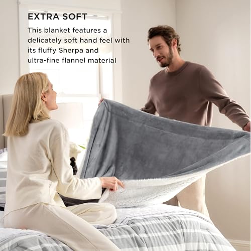 Bedsure Sherpa Fleece Throw Blanket - Reversible Plush Couch Blanket (50x60)