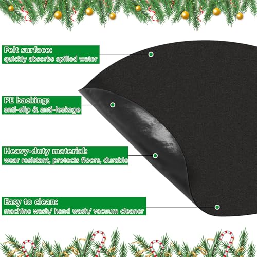 30-Inch Non-Slip Felt Christmas Tree Stand Mat - Floor Protector for Spills & Scratches