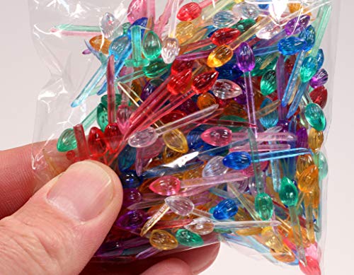 Mini Flame Pin Lights for Ceramic Christmas Trees - 250 Piece Multi-Color