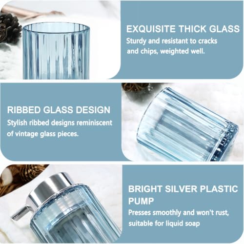 4-Piece Glass Bathroom Accessory Set - Soap Dispenser and Organizer