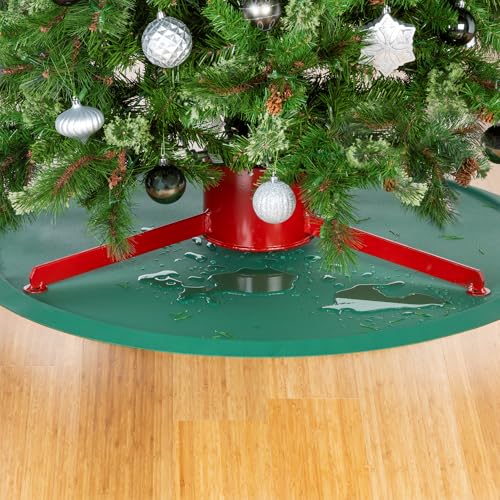 Heavy-Duty Christmas Tree Mat - Floor Protector with Raised Lip (Green)
