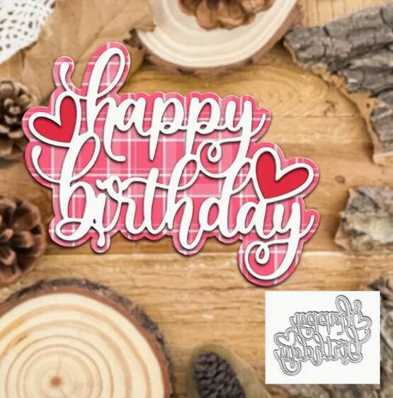 Happy Birthday Metal Die Cuts for Card Making & Scrapbooking - Christmas & Party Letter Stencils