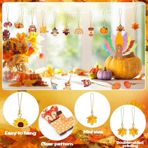 36Pcs Fall Tree Ornaments, Double-Sided Acrylic Autumn Hanging Decorations
