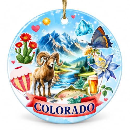 Sportyzen Colorado State Christmas Ornament 2026 - Ceramic Keepsake