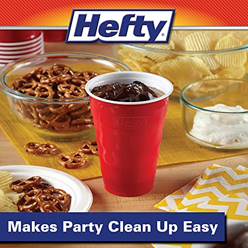 18 oz Red Disposable Plastic Party Cups - Easy Grip Cold Drink Cups (50 Pack)