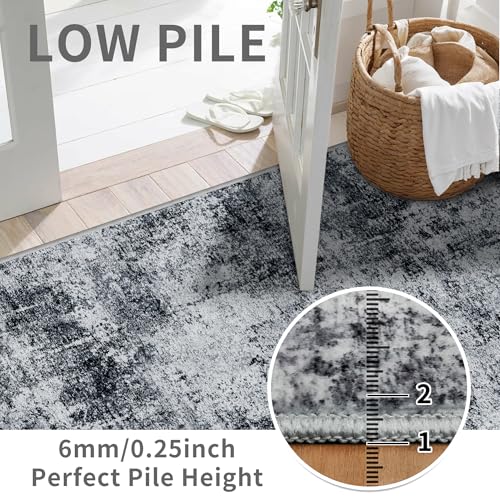 2x5 Washable Runner Rug, Non-Slip Low Pile Carpet for Hallway and Kitchen