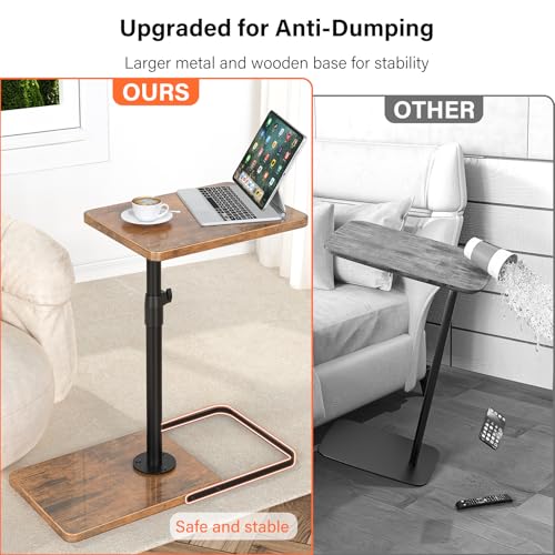 Adjustable Height Swivel TV Tray Table for Sofa and Bed