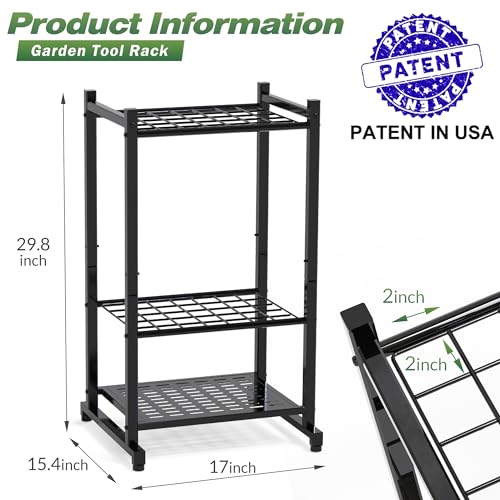 Heavy Duty Garden Tool Organizer Rack for Garage and Shed Storage