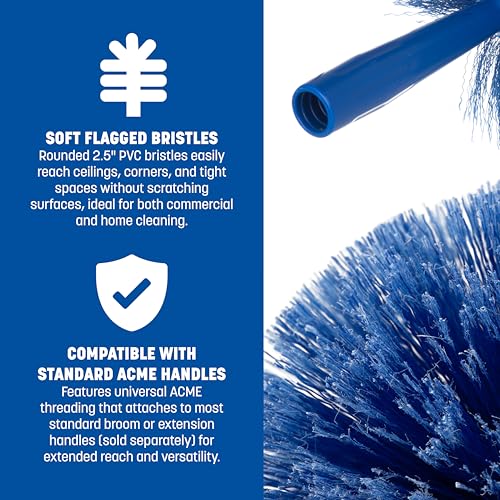 Round Cobweb Duster Head with Electrostatic PVC Bristles for Ceilings