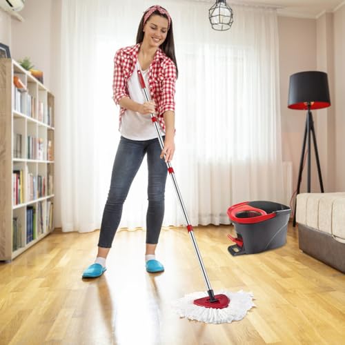 Spin Mop Replacement Kit - Adjustable Handle, Base & 2 Microfiber Refills