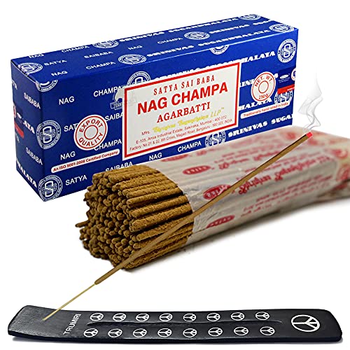 Natural Incense Stick Bundle with Holder - 250g Nag Champa Set