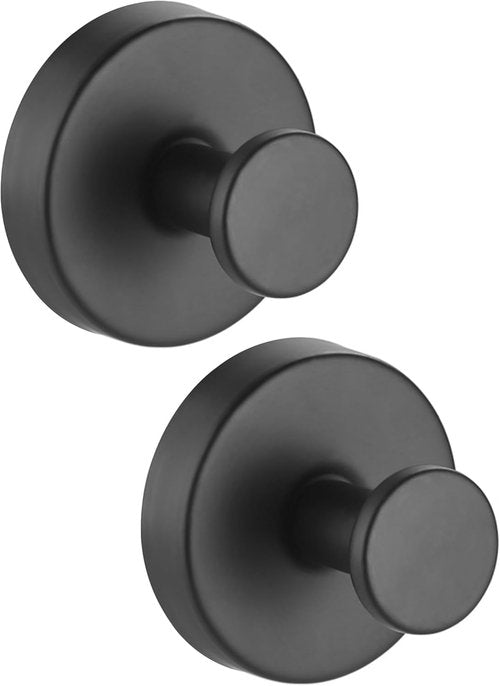 Benvo Suction Cup Hooks - No Drill Stainless Steel Hanging Hooks for Bathroom & Kitchen | 2 Pack, Gray