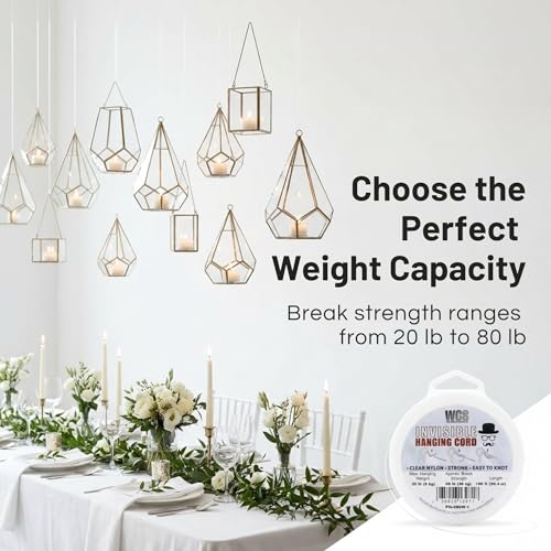 Invisible Hanging Wire 100ft Clear Nylon Cord for Decor and Picture Frames