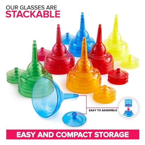 12 Pack Multicolor Disposable Margarita Glasses - 12 oz Hurricane Cups for Parties & Cocktails