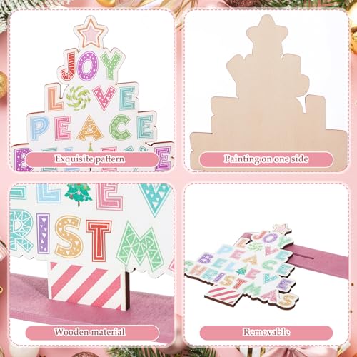 Weysat Christmas Style Pastel Candy Wooden Centerpiece Set - Holiday Decor