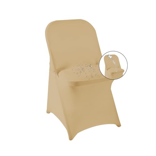 magalo 20 Pack Champagne Spandex Folding Waterproof Chair Cover, Stretch Chair Cover Protector for Wedding, Party, Dining Banquet and Other Special Events