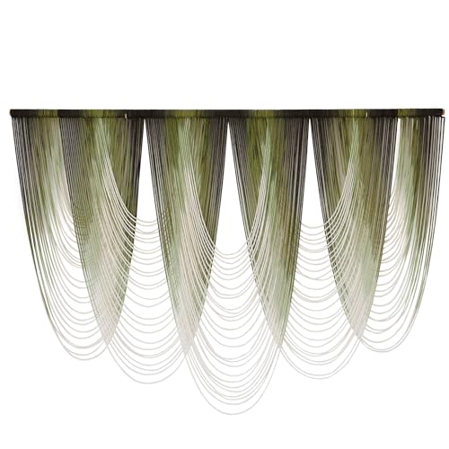 Dip-Dyed Green Macrame Wall Hanging - Oversized Boho Fiber Art (57x41 In)