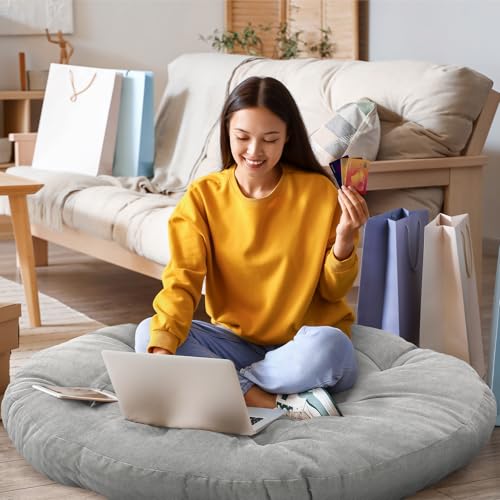 35-Inch Extra Large Round Floor Pillow, Thick Corduroy Meditation Cushion