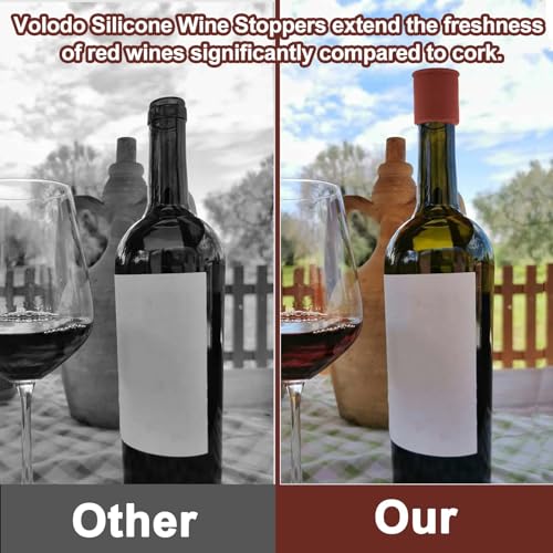 Vodolo 4PCS Silicone Wine Stopper Set Reusable Unbreakable Bottle Sealer