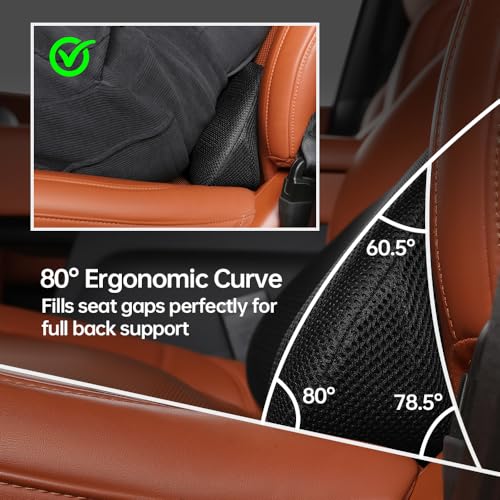Ergonomic Car Lumbar Support Cushion - Memory Foam & Breathable Mesh