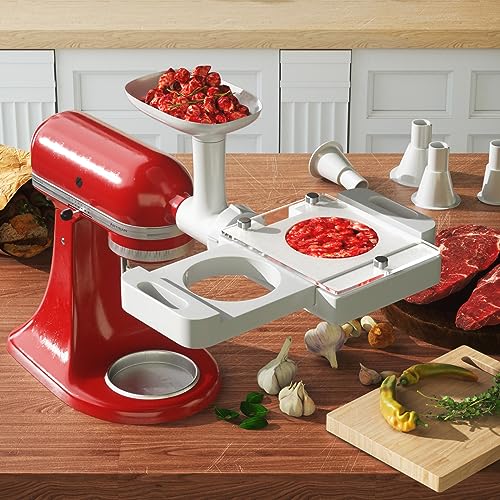 Automatic Burger Patty Maker Attachment with 5 Adapter Tubes
