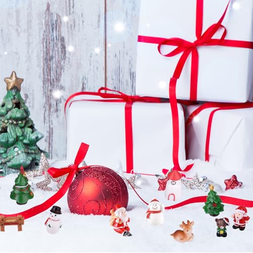 KUUQA 50 Pcs Mini Christmas Ornament Set with Trees & Figurines