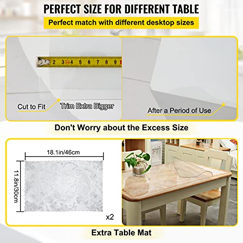 1.5mm Thick Clear PVC Table Protector, 40 x 72 Inch Waterproof Desk Mat