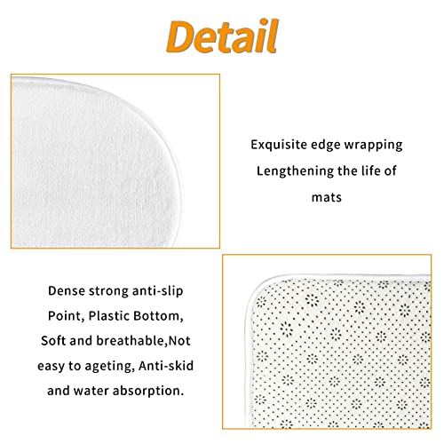 3-Piece Rainbow Bathroom Rug Set, Non-Slip Soft Memory Foam Bath Mat