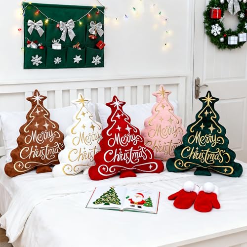 Lanpn Green Christmas Tree Pillows Set of 2 - 16x21 Inch Holiday Sofa Decor