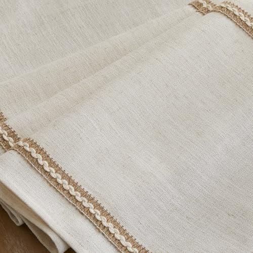 Wracra Jute Table Runner 60in Off-White 14x60 Inch Farmhouse Linen