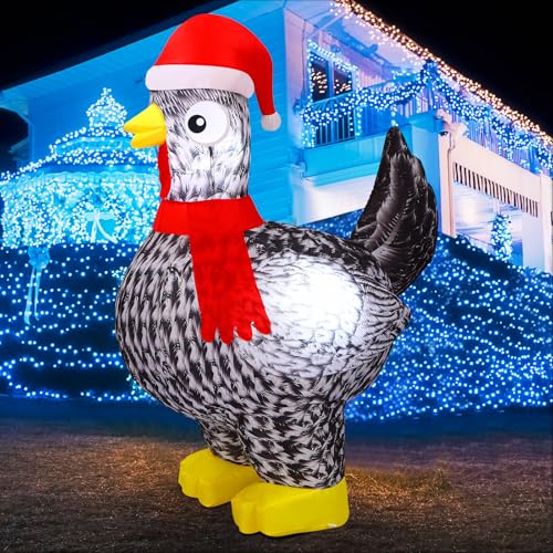 Ceenna 5ft Lighted Christmas Inflatable Luhua Chicken Decor - Indoor Outdoor Festive Yard Decor