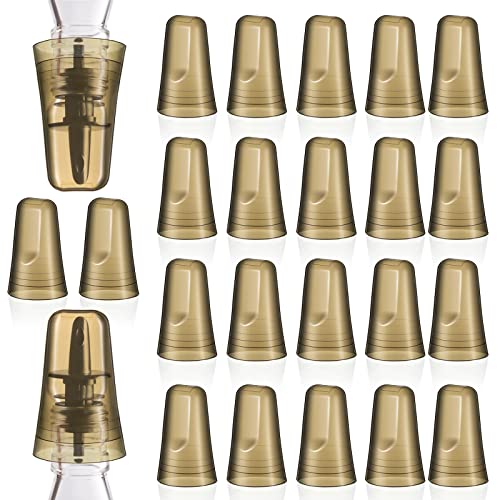 24 Pack Universal Liquor Pour Spout Covers - Translucent Bar Bottle Dust Caps