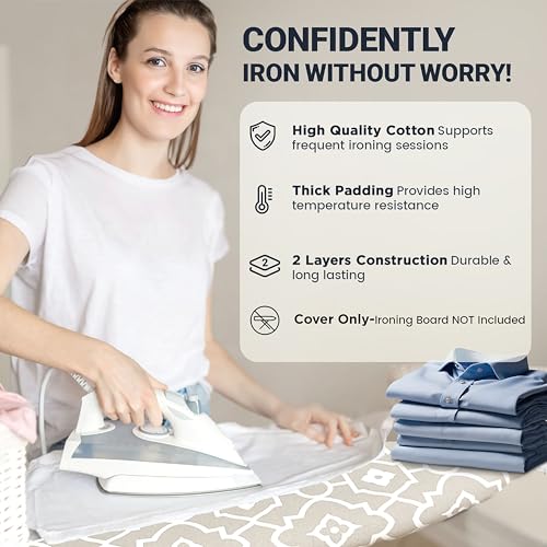 UniSimp Ironing Board Cover and Pad 15x54 Extra Thick Cotton