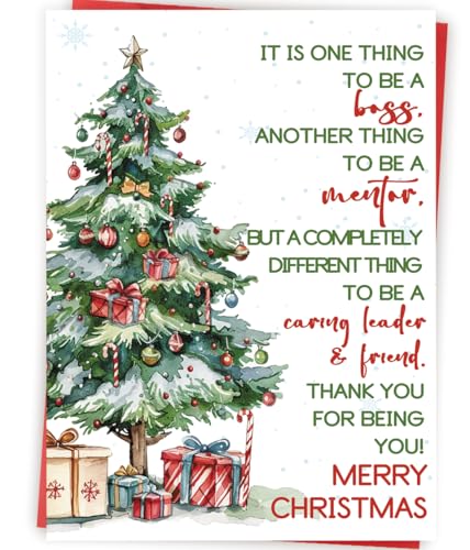 Abeletree AT-383 Christmas Card for Boss Thank You Holiday Greeting Card