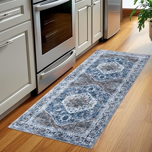 2x5 Ft Washable Boho Runner Rug - Non-Slip Vintage Oriental Floor Carpet