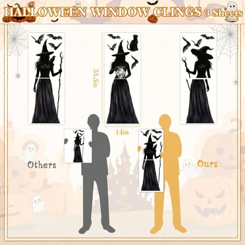 Spooky Halloween Window Clings - 3 Large Double-Sided Decals