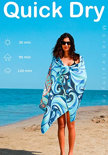 Microfiber Beach Towels 2-Pack, Extra Large Quick Dry Sand Free Travel Towel