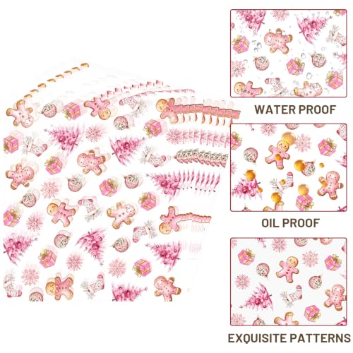 WorldBazaar Pink Christmas Wax Paper Sheets 100 Pcs - 8.7 x 9.6 in