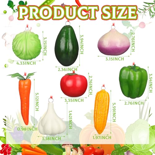 Cinnvoice 8 PCS Vegetable-Themed Christmas Ornaments – Brussels Sprouts, Tomatoes, Avocados & More