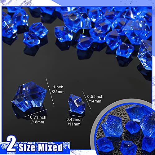Geosar Royalblue Fake Ice Cubes & Crystals - 450 Pieces Acrylic Gems for Wedding & Party Decor